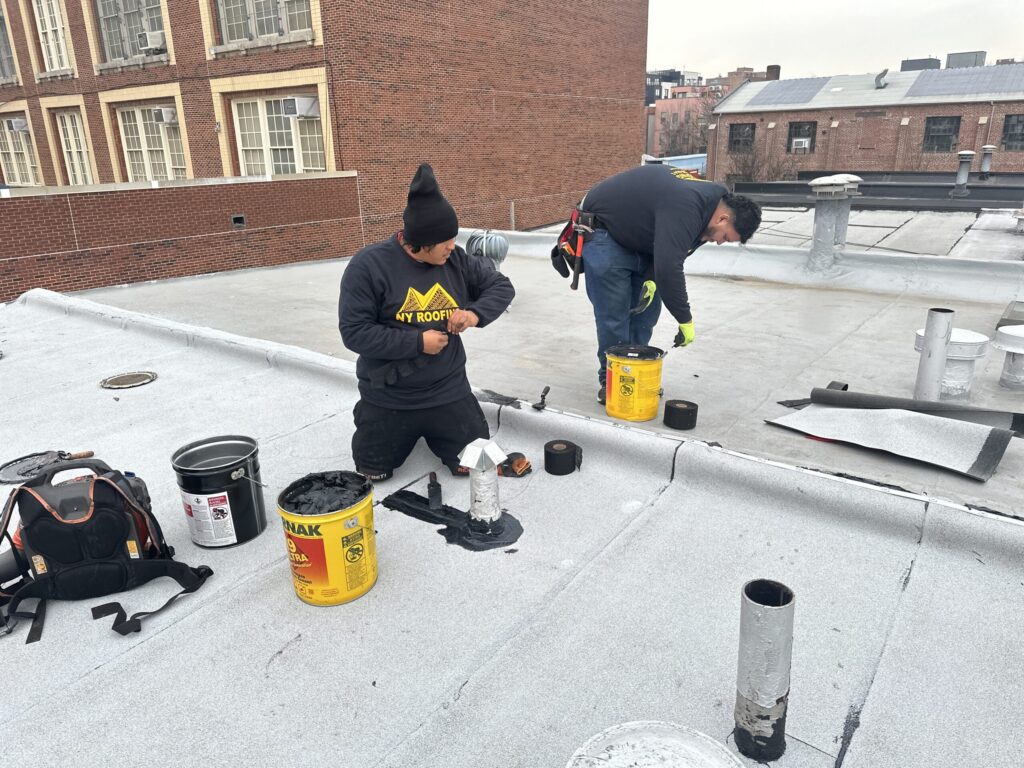 Different roofing materials used on Brooklyn townhouses and brownstones