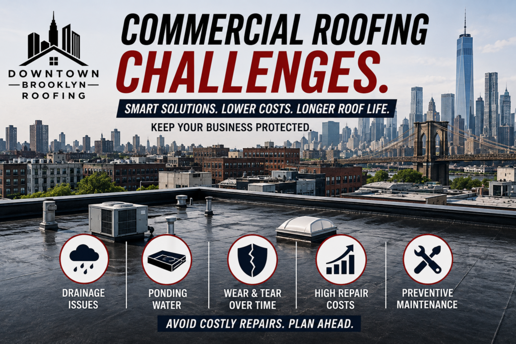 Commercial roofing challenges in Downtown Brooklyn and costly repair prevention