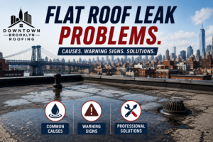 Flat roof leak problems in Brooklyn and professional roof repair solutions
